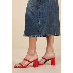 Lulus Ariellie Red High Heel Sandals - Size 7